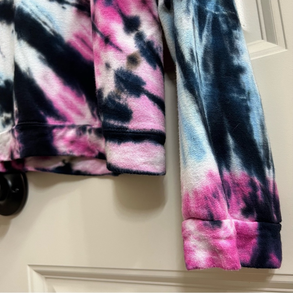 Erge Designs Girls Tie Dye Long Sleeve Top in Blue/Pink, Size XL - Picture 3 of 7